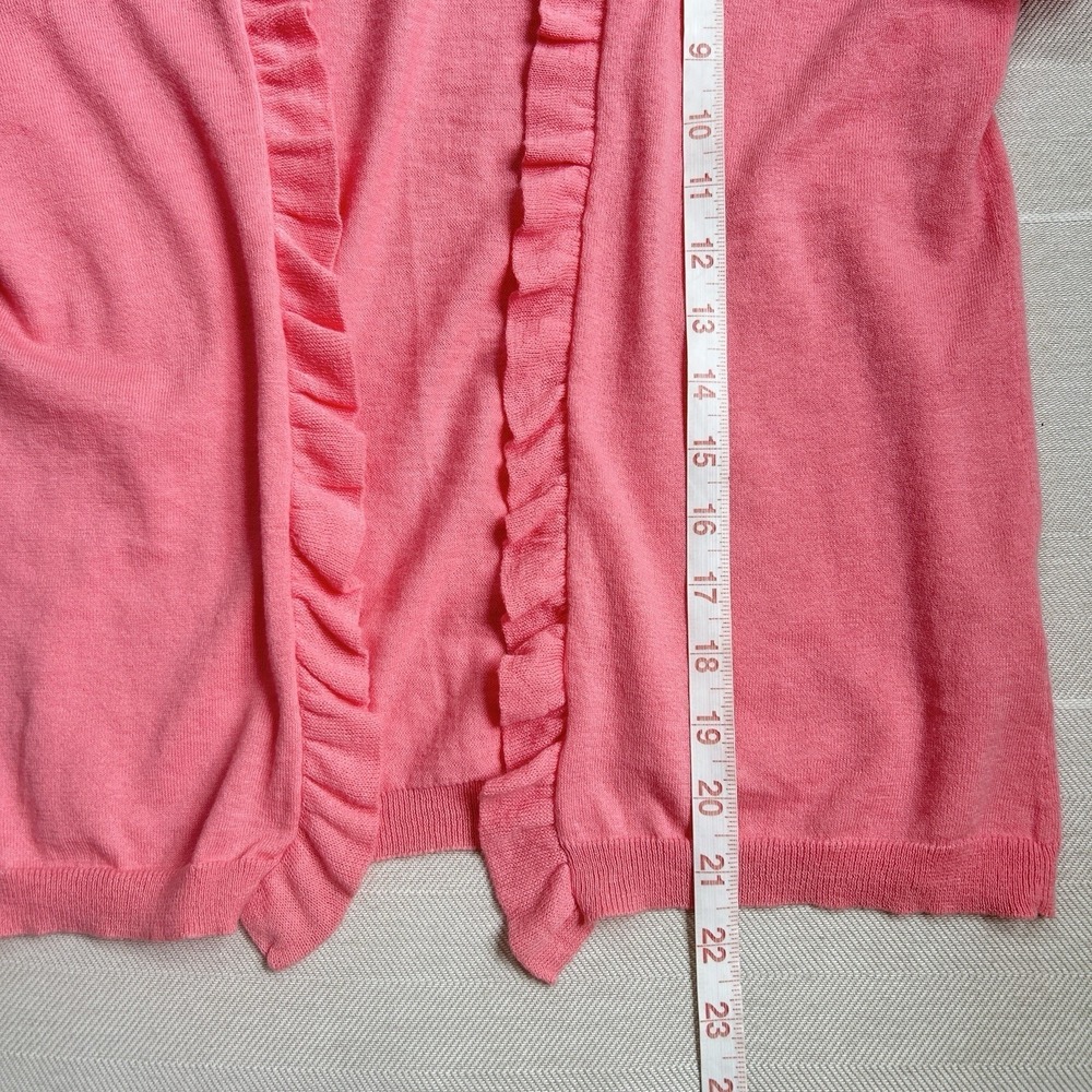 J.Crew Y2K Ruffle Trim Top Open Cardigan Shrug Cashmere Blend Short Sleeve Layer - Picture 14 of 14